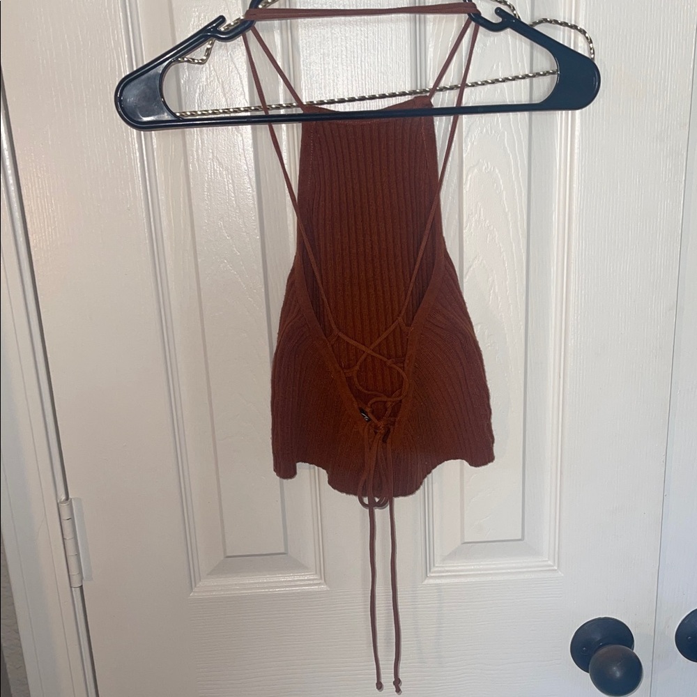 Windsor Cinnamon Ribbed Halter Camisole